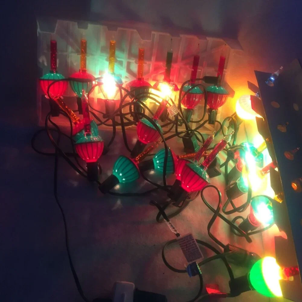 Vintage Christmas Tree Mini Bubbler Light Set Lot Of 3 Boxes Total 19 Lights